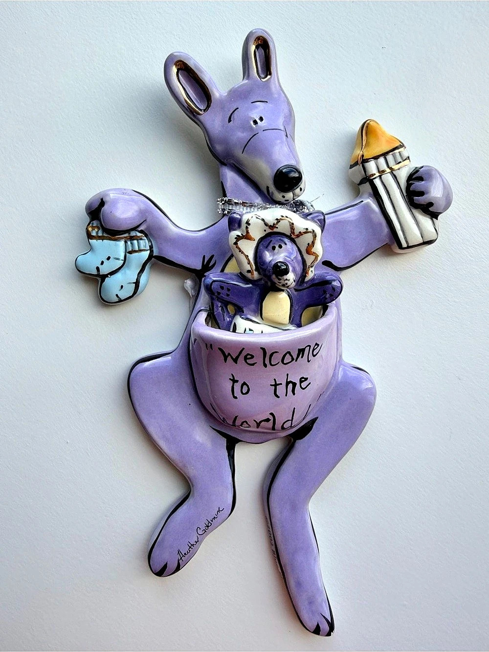 Blue Sky Welcome To The World (Baby) ) Purple Baby Wall Decor